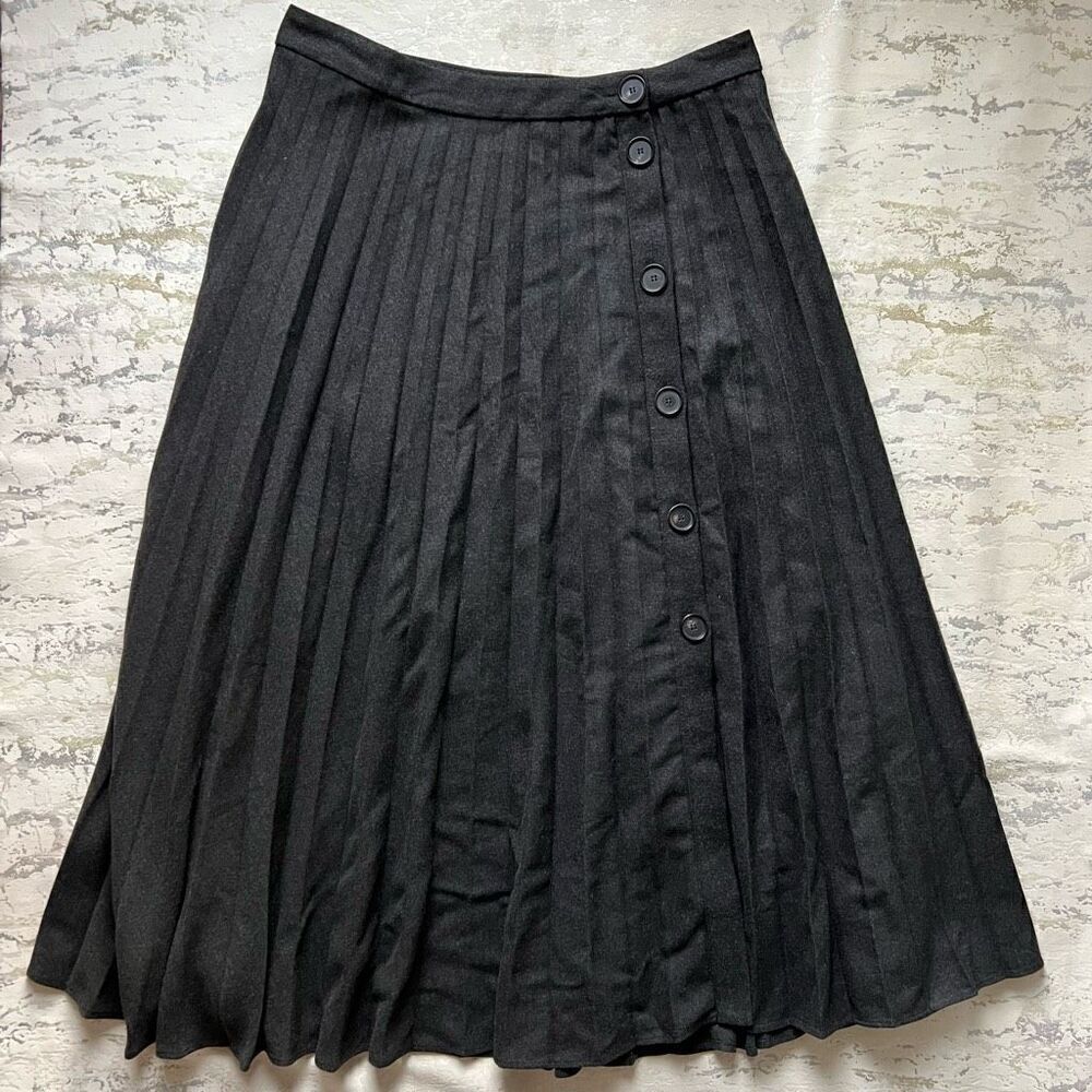 Zara Pleated Button Front Maxi Skirt  Long School girl